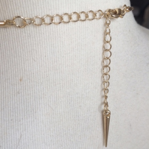 BOHO Pyramid Arrow Bib Anthropologie Gold Necklace - Picture 4 of 5
